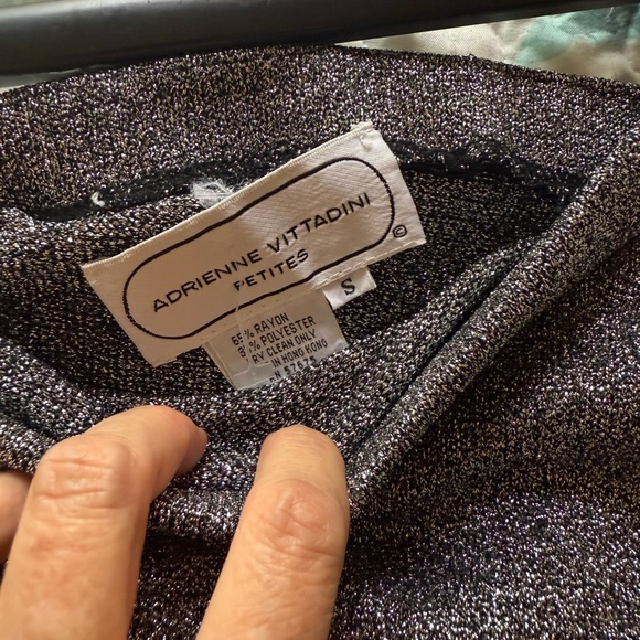 Adrienne Vittadini Petites Matching Metallic Knit Hoodie + Skirt Set - Picture 7 of 14